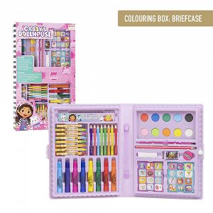 Colouring Stationery Set Briefcase 43pcs GABBY´S DOLLHOUSE