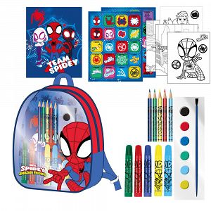 Backpack with Colouring Stationery Set of 20pcs MARVEL SPIDEY