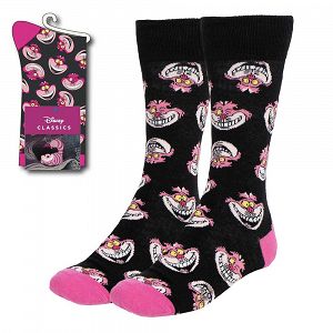 Socks Size 36-43 DISNEY Alice in Wonderland Cheshire Cat Black