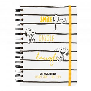 Hardcover Wire-O School Week to View Agenda 12 Months 2024/2025 15X21cm SNOOPY