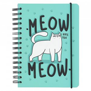 Notebook Hardcover Spiral A5/15X21 MEOW MEOW