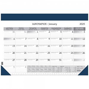 Monthly Planner 2025 49Χ34 12 sheets Blue