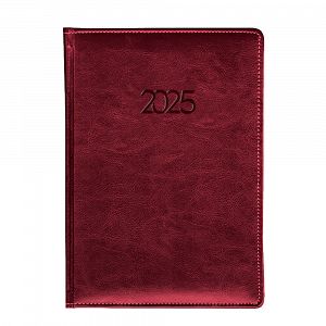 Daily Calendar Binded Indexed PU 2025 17Χ24 Burgundy