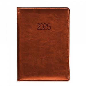 Daily Calendar Binded Indexed PU 2025 17Χ24 Brown