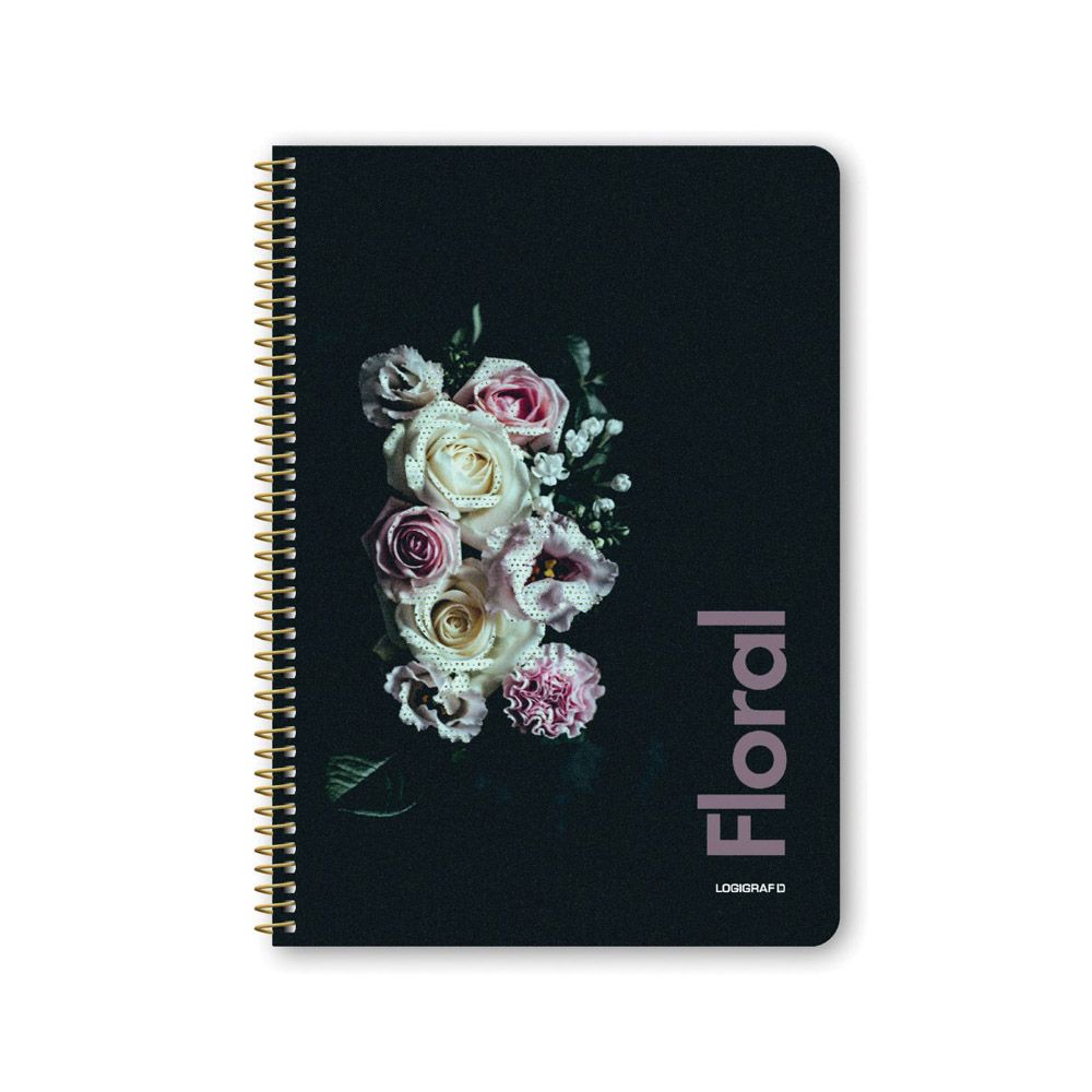 FLORAL Wirelock Notebook B5/17Χ25 3 Subjects 90 Sheets, 6 covers