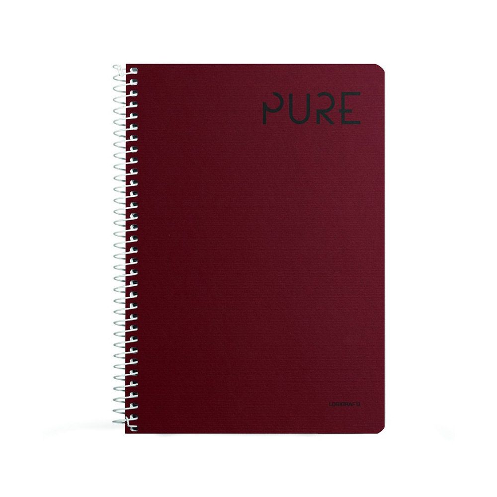 PURE Wirelock Notebook B5/17Χ25 3 Subjects 90 Sheets, in 8 colours