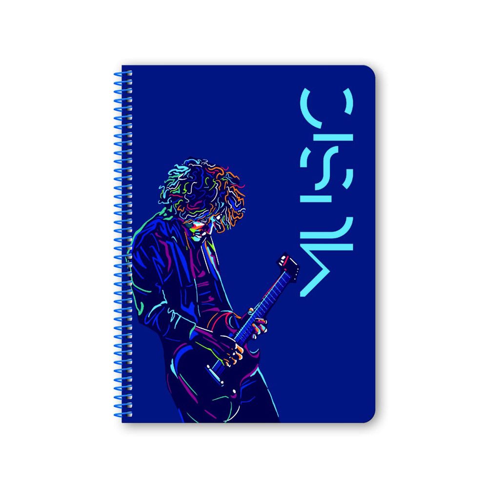 MUSIC Wirelock Notebook B5/17Χ25 2 Subjects 60 Sheets, 4 covers