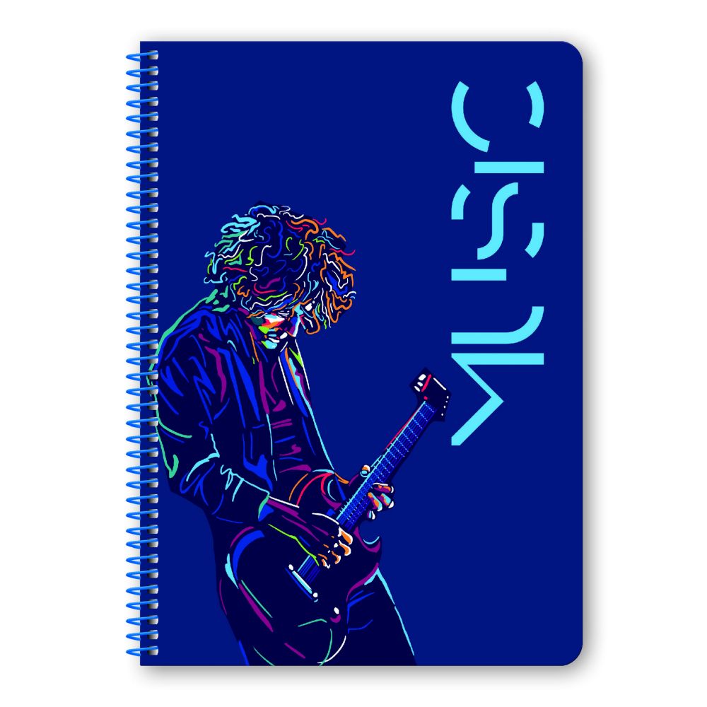 MUSIC Wirelock Notebook A4/21Χ29 2 Subjects 60 Sheets, 4 covers