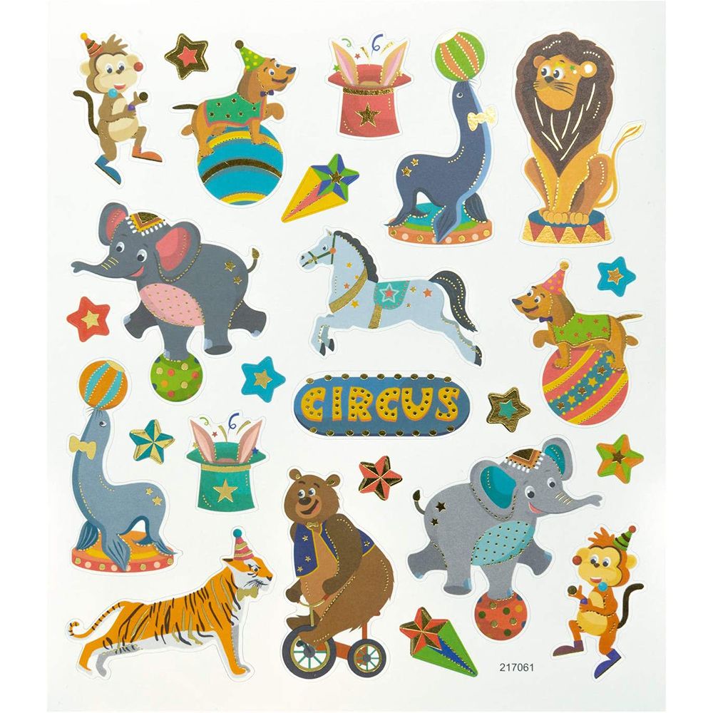 Set 49 Charming Stickers, 2 sheets 15Χ17cm CIRCUS