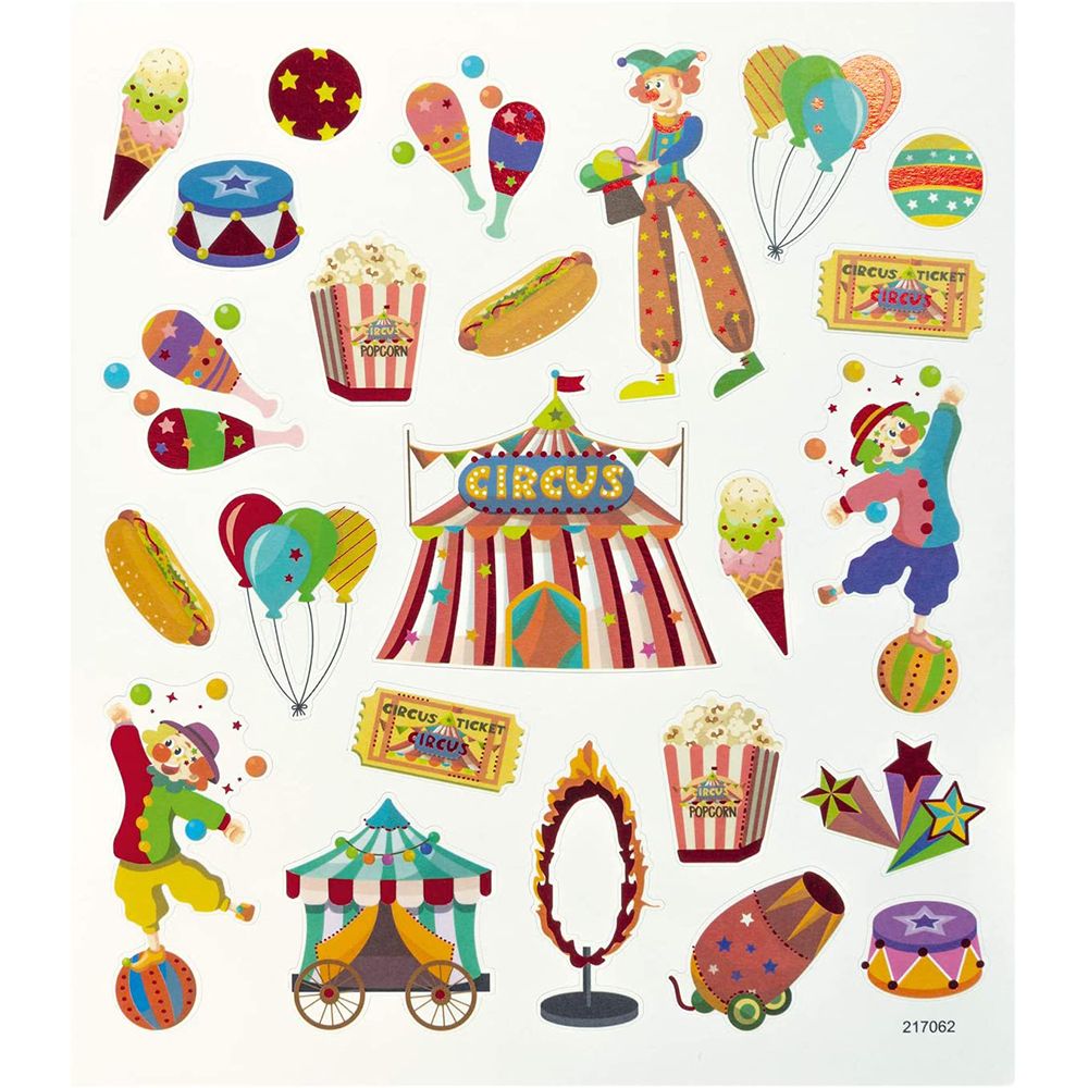 Set 49 Charming Stickers, 2 sheets 15Χ17cm CIRCUS