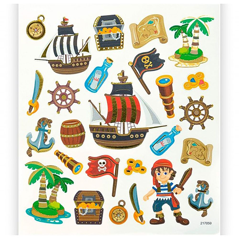 Set 49 Charming Stickers, 2 sheets 15Χ17cm PIRATES