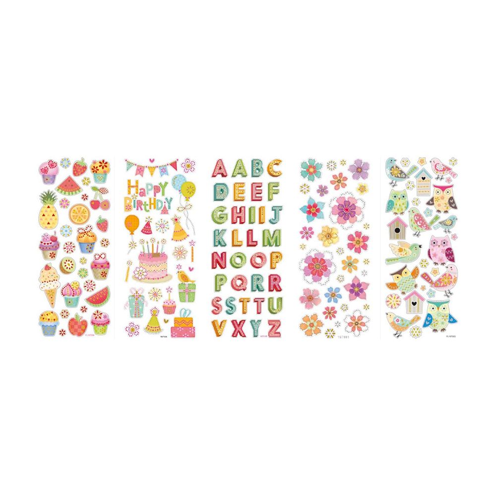 Set Brilliant Stickers, 5 Sheets 10X23cm Summer Party