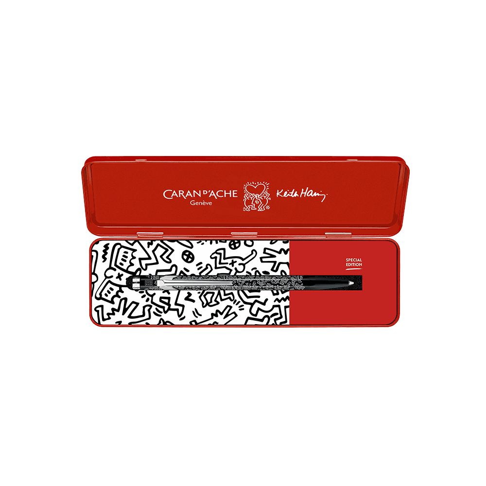 Black Metallic Ball pen in Metal box CDA KEITH HARING Black ink 1.00mm