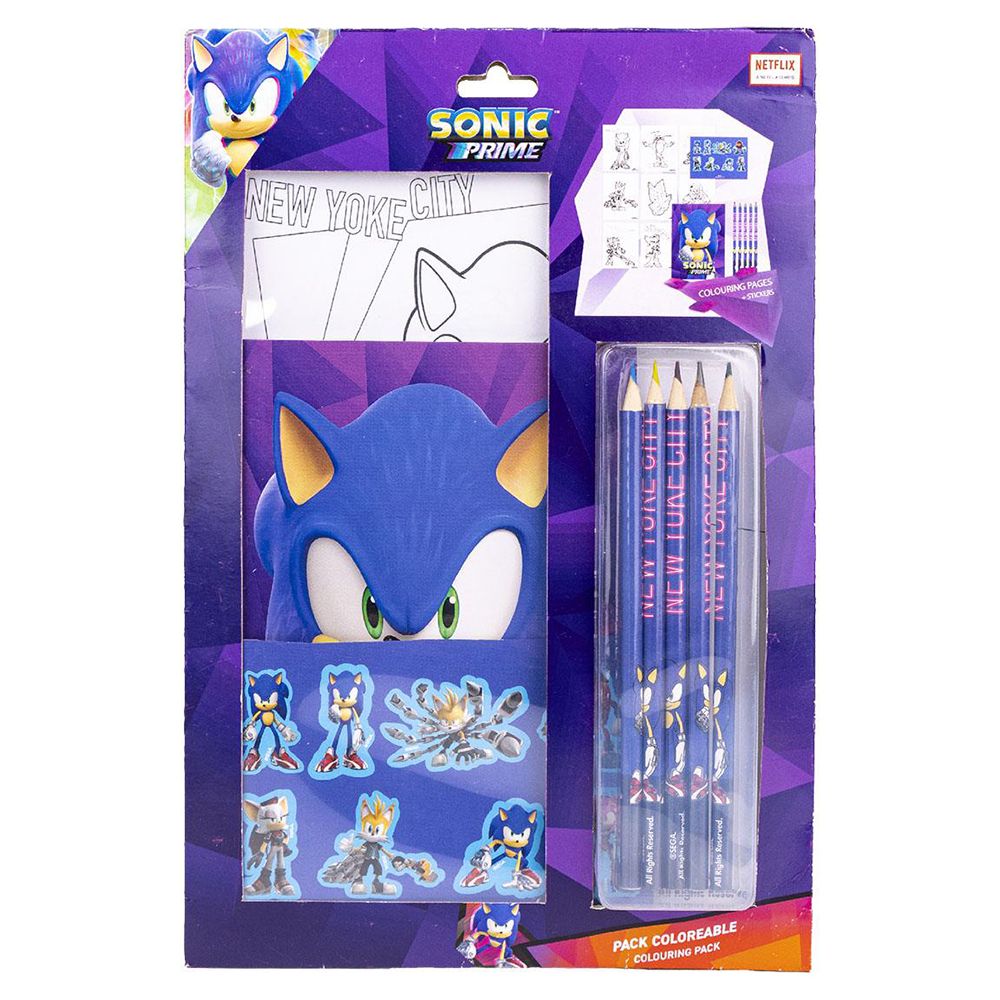 Colouring Stationery Set of 8pcs SONIC Prime