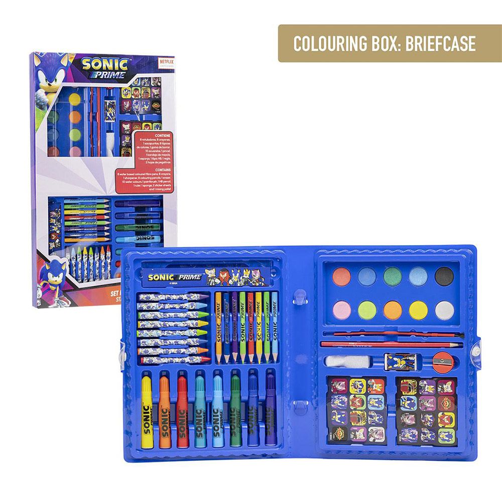 Colouring Stationery Set Briefcase 43pcs SONIC PRIME