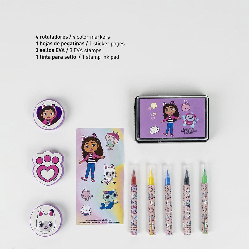 Colouring Stationery Set Briefcase 11pcs GABBY´S DOLLHOUSE