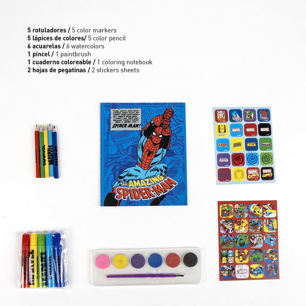 Backpack with Colouring Stationery Set of 20pcs MARVEL Avengers