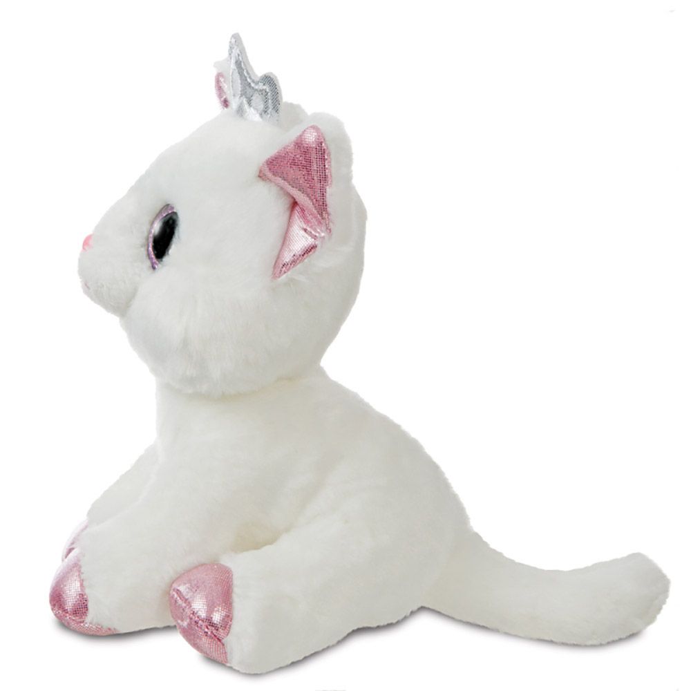 SPARKLE TALES Duchess White Cat W/Crown 18cm/7ιν