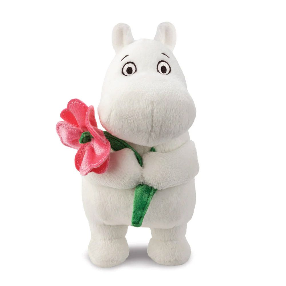 Soft Toy 17cm MOOMIN Standing with Pink Flower