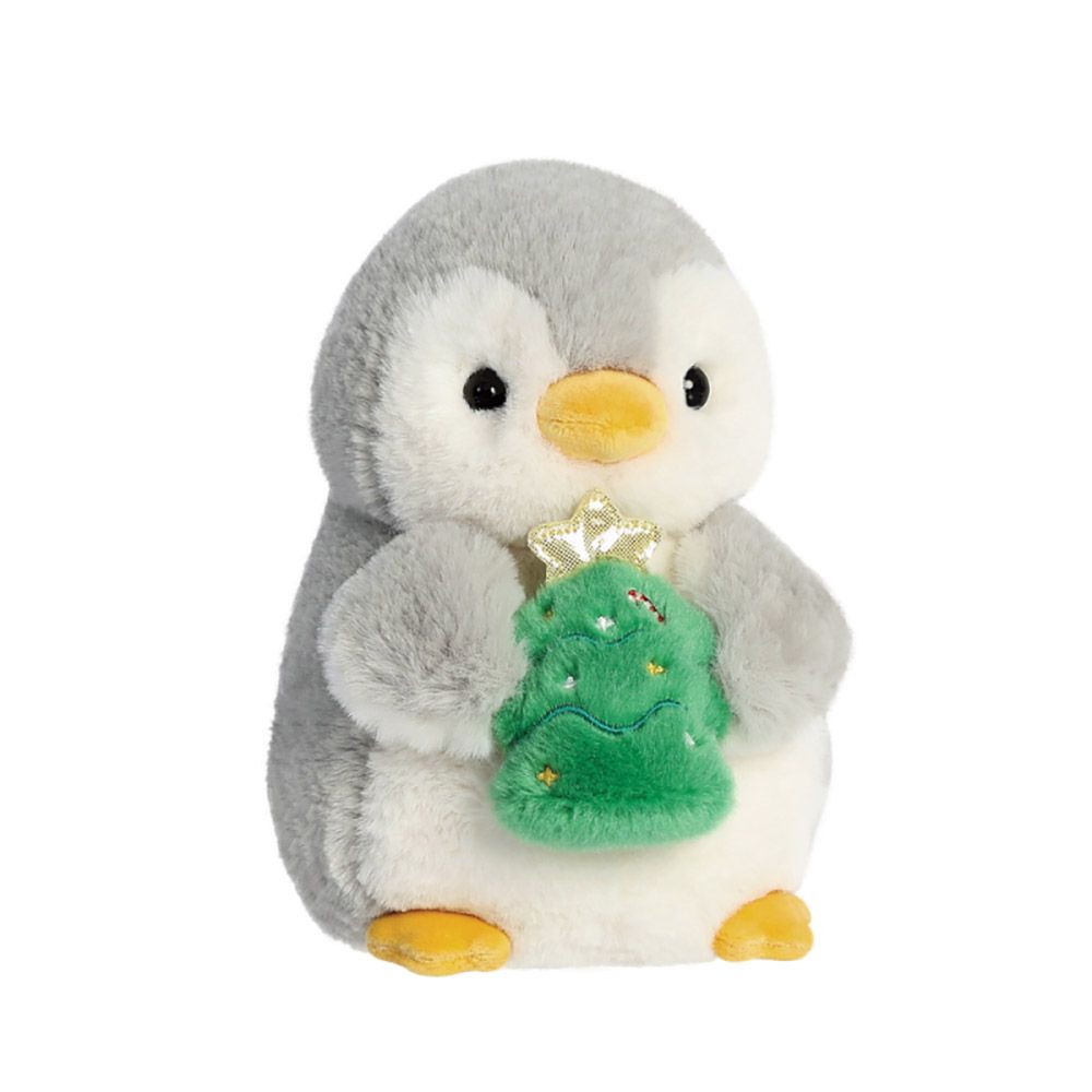 POM POM Plush Toy Penguin with Xmas Tree 20cm/8in