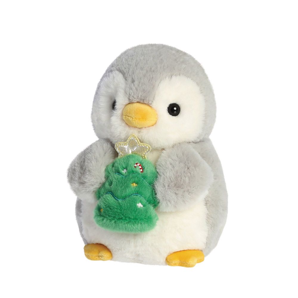 POM POM Plush Toy Penguin with Xmas Tree 20cm/8in