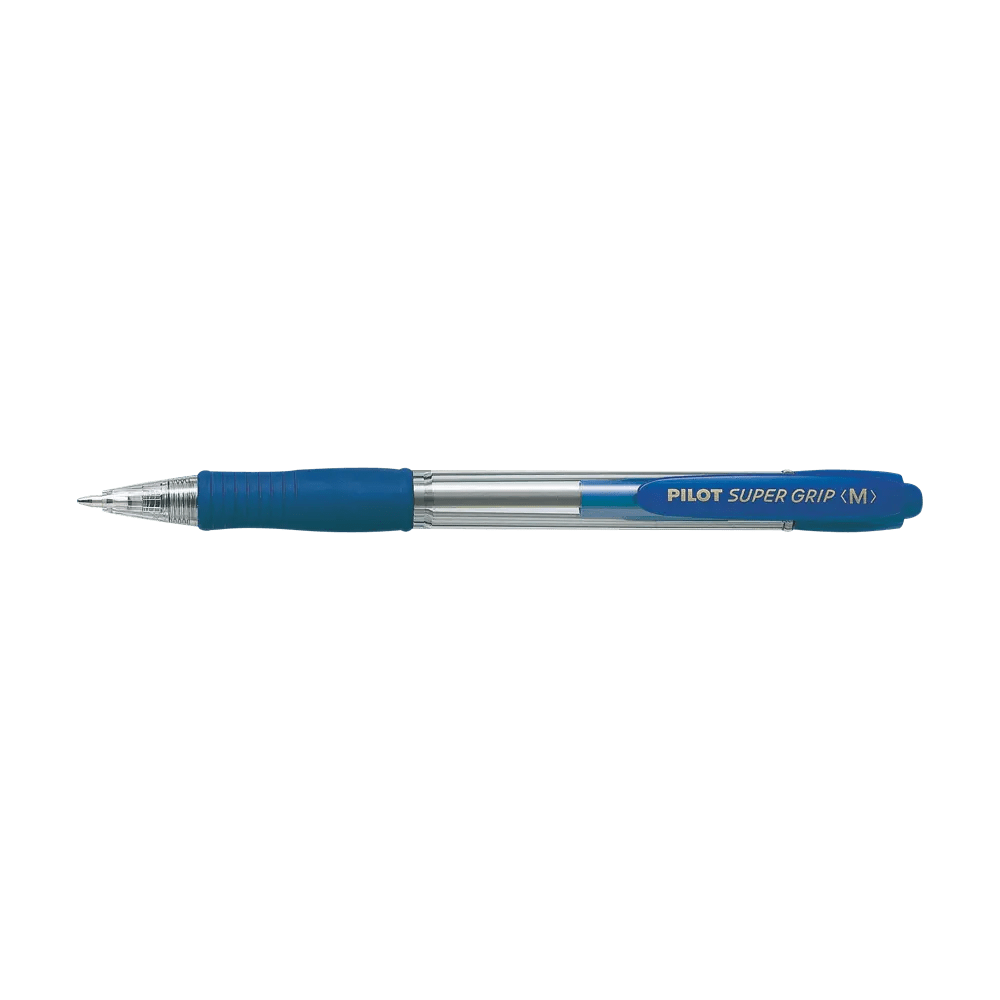 Ball pen 1.0mm PILOT SUPER GRIP Medium Blue, Pack of 12pcs