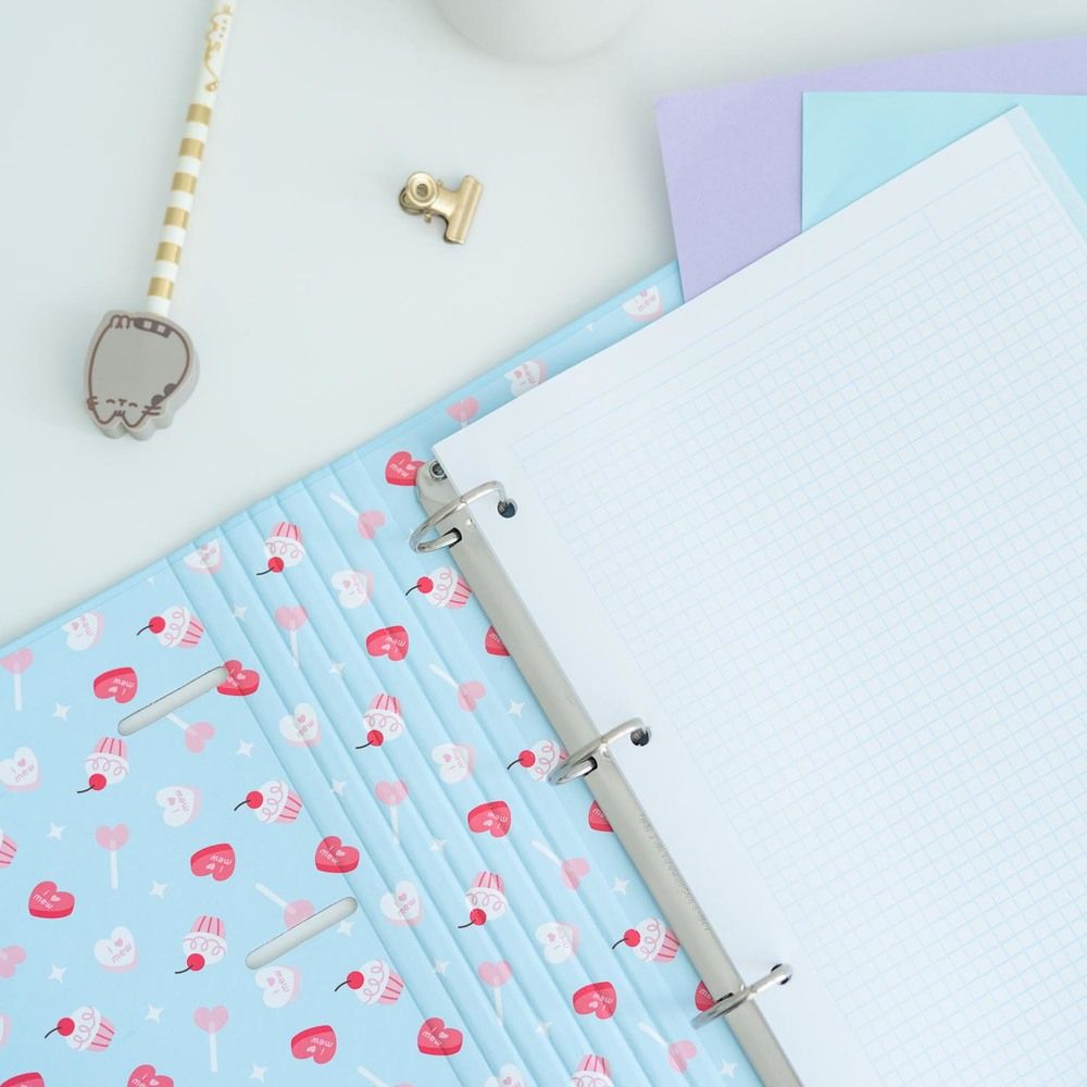 Premium 4 ring File Folder PUSHEEN PURRFECT LOVE Collection