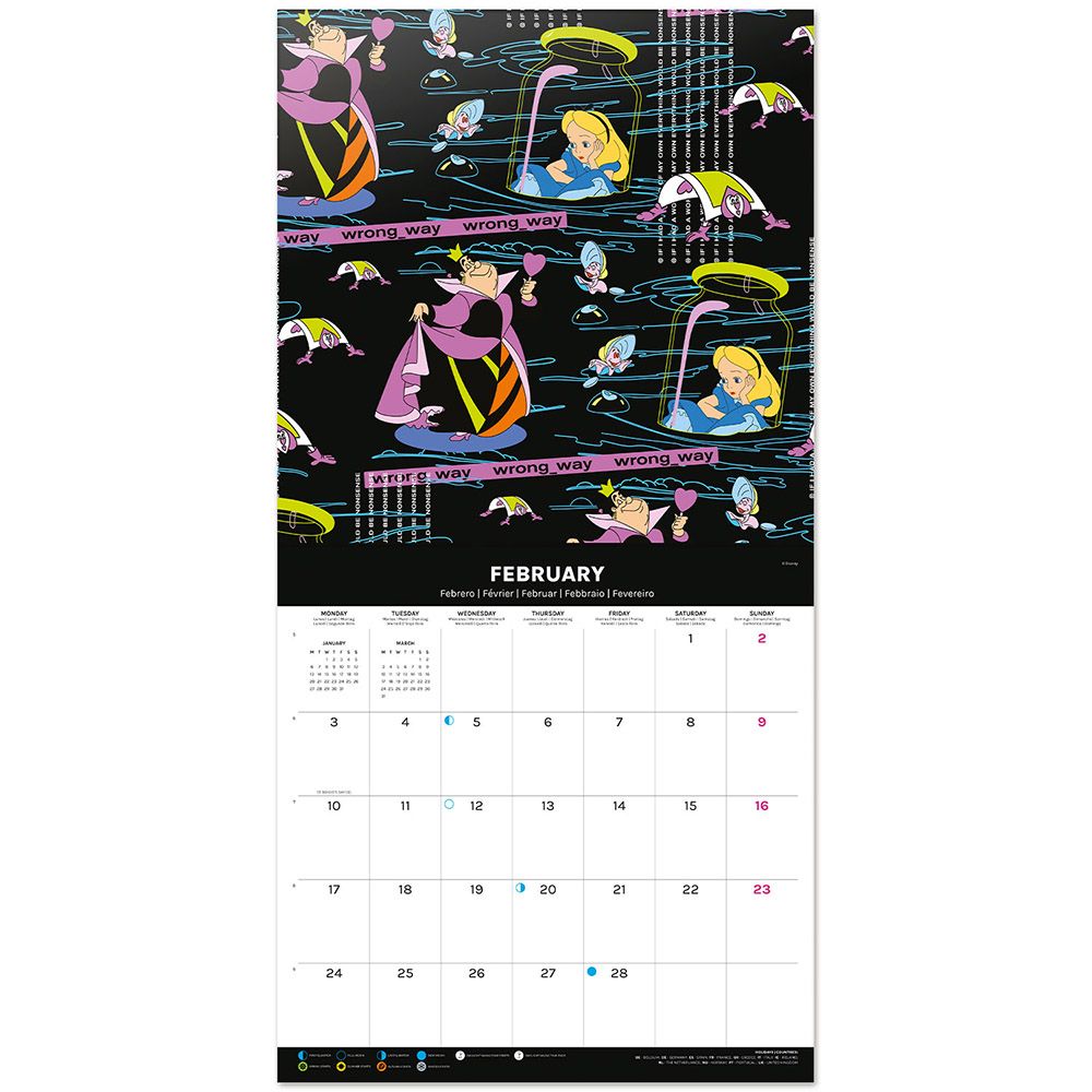 Wall Calendar 2025 30X30cm DISNEY Alice in Wonderland