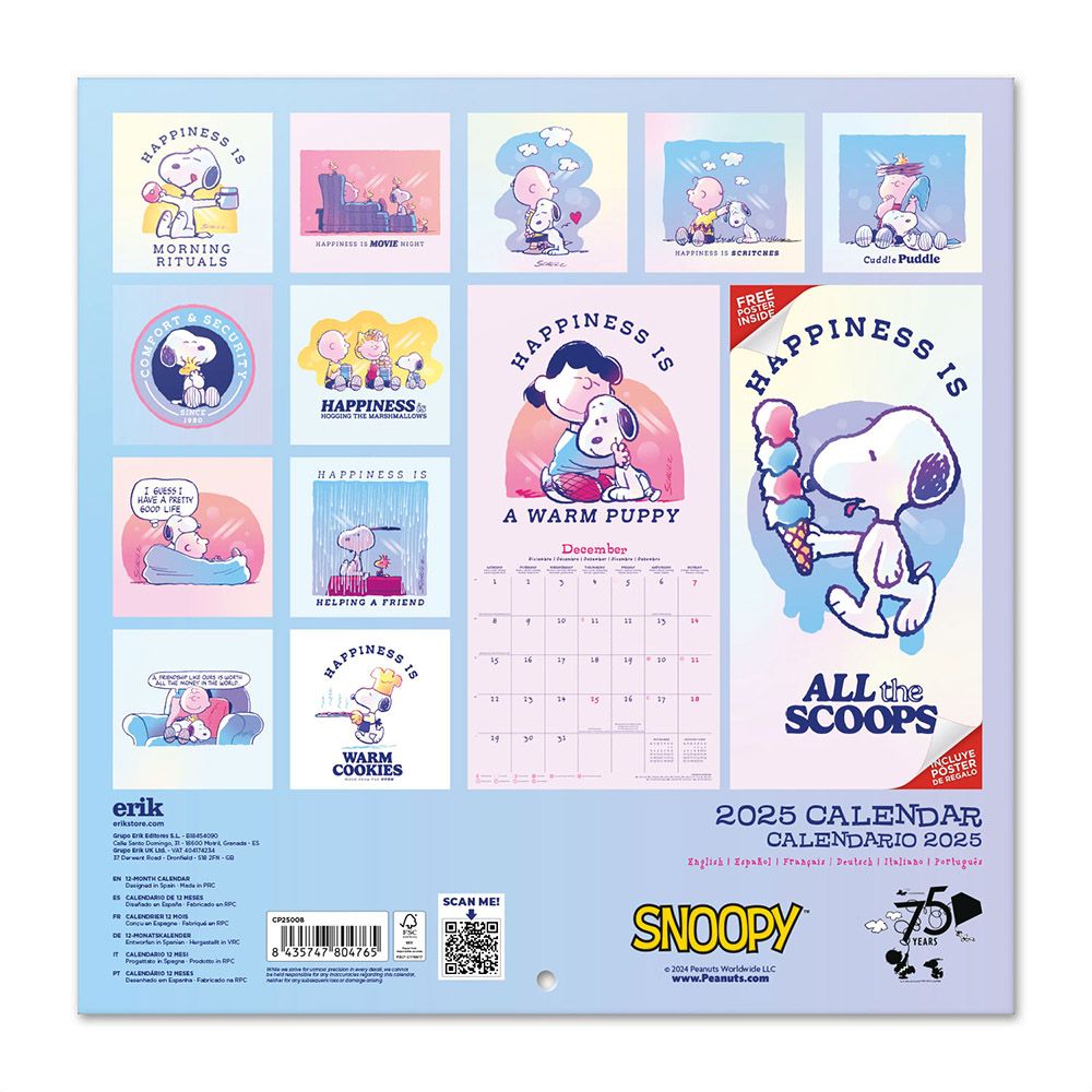 Wall Calendar 2025 30X30cm SNOOPY