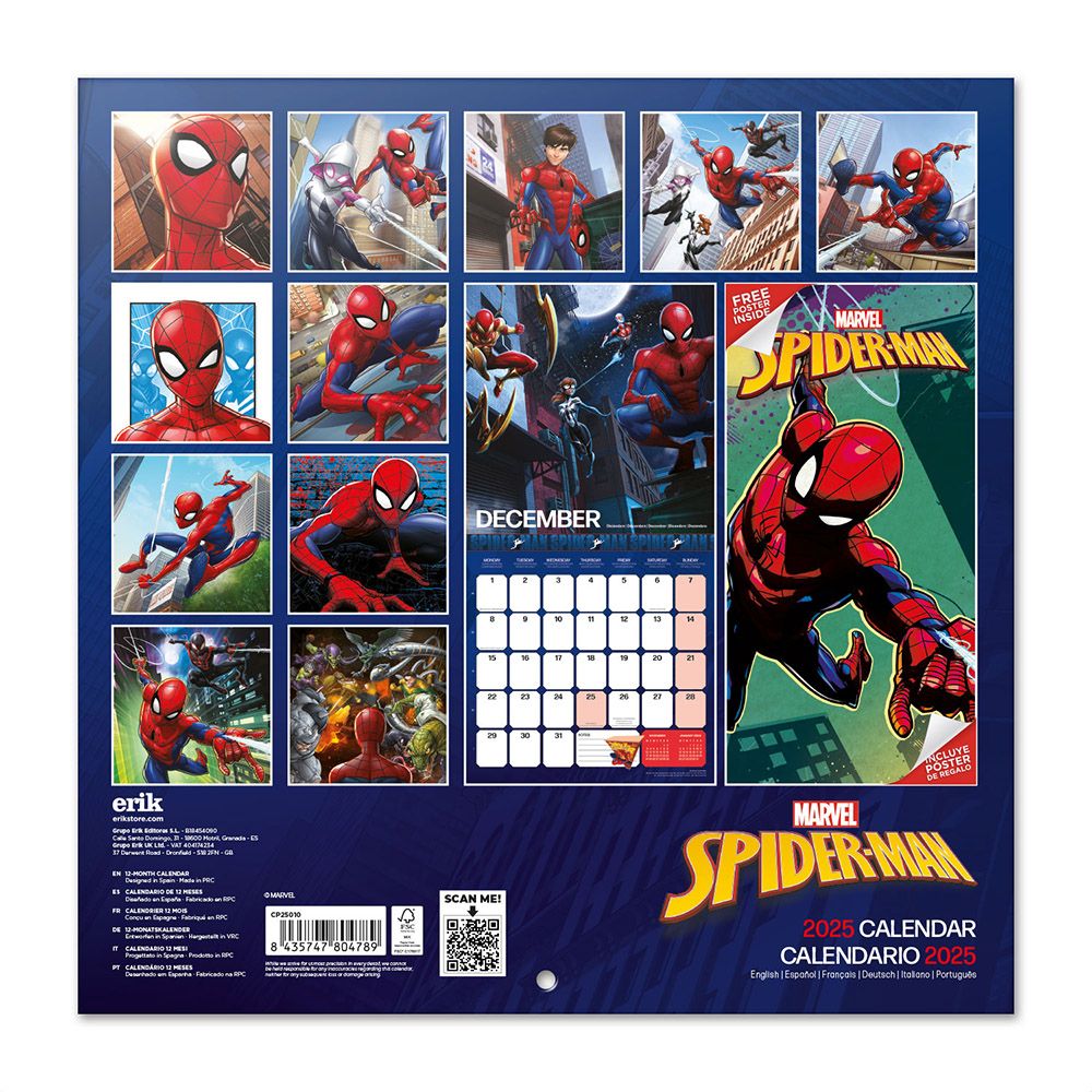 Wall Calendar 2025 30X30cm MARVEL SPIDERMAN