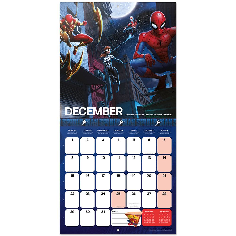 Wall Calendar 2025 30X30cm MARVEL SPIDERMAN