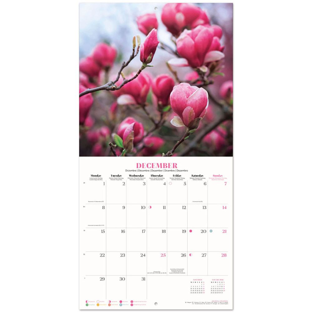 Wall Calendar 2025 30X30cm FLOWERS