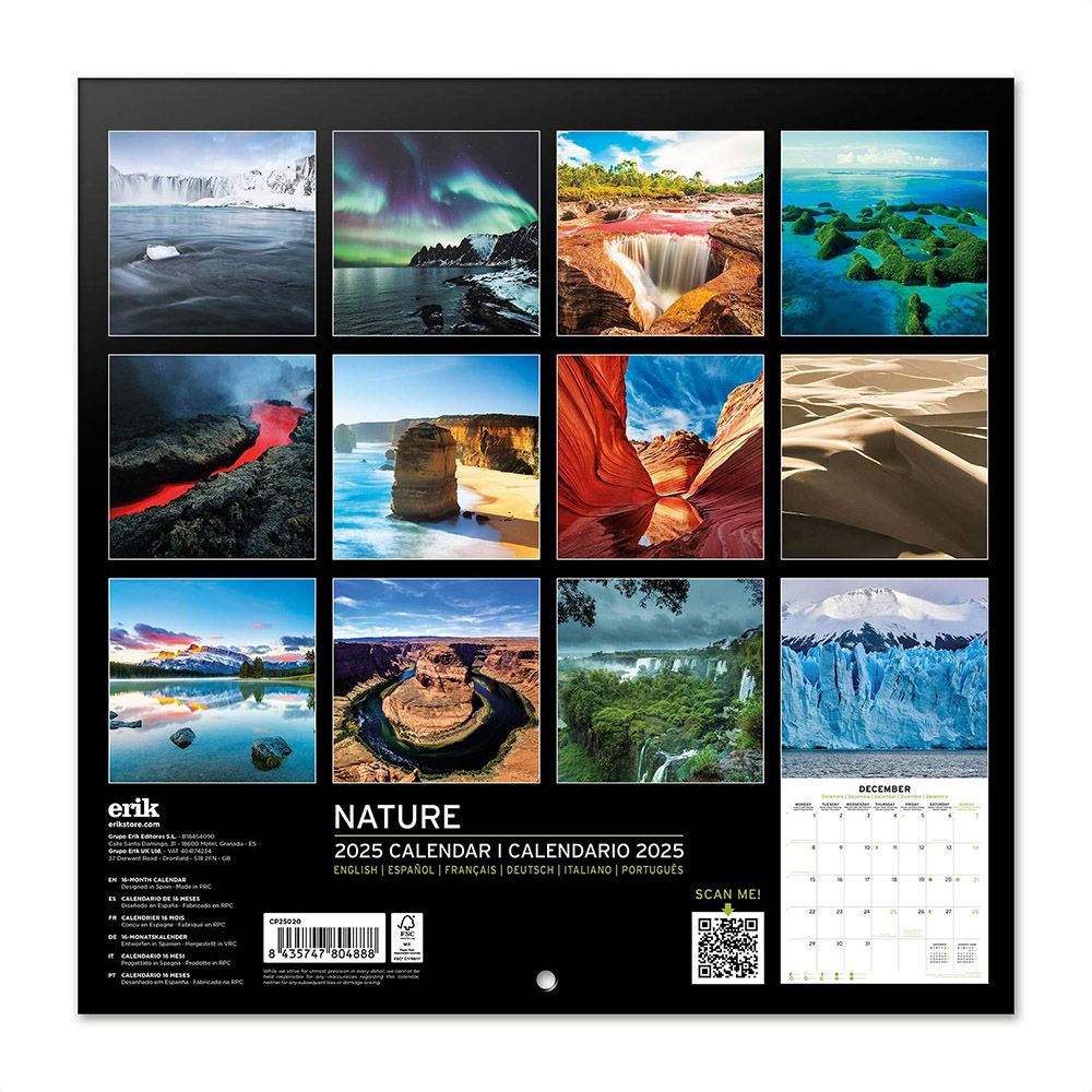 Wall Calendar 2025 30X30cm NATURE