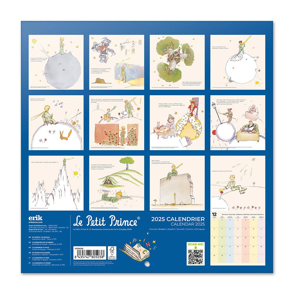 Wall Calendar 2025 30X30cm THE LITTLE PRINCE