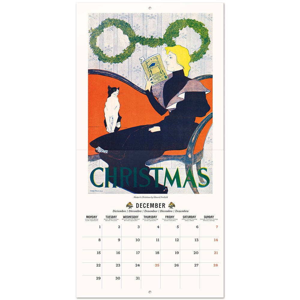 Wall Calendar 2025 30X30cm ART NOUVEAU