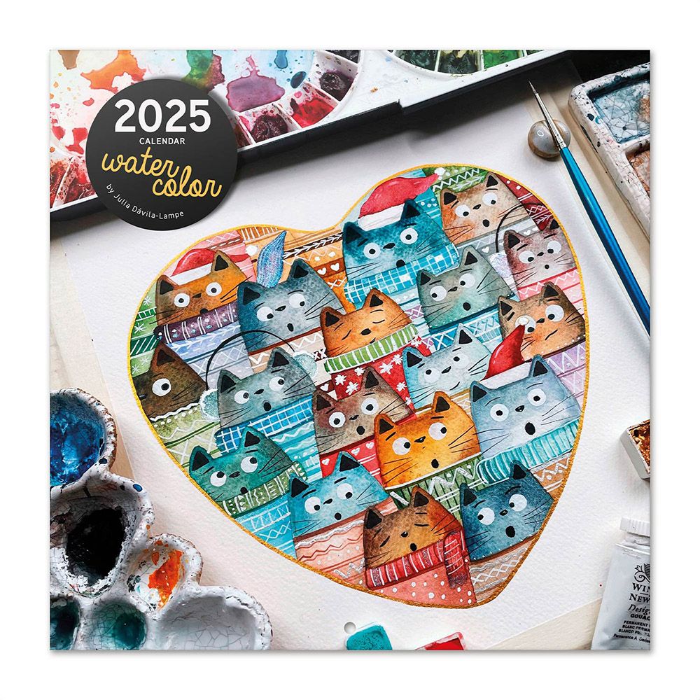 Wall Calendar 2025 30X30cm WATERCOLOR