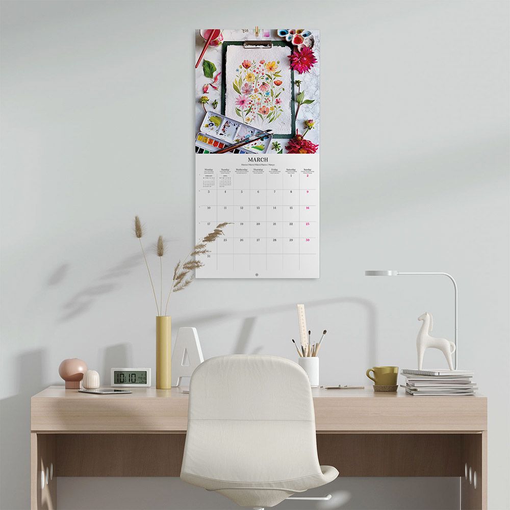 Wall Calendar 2025 30X30cm WATERCOLOR