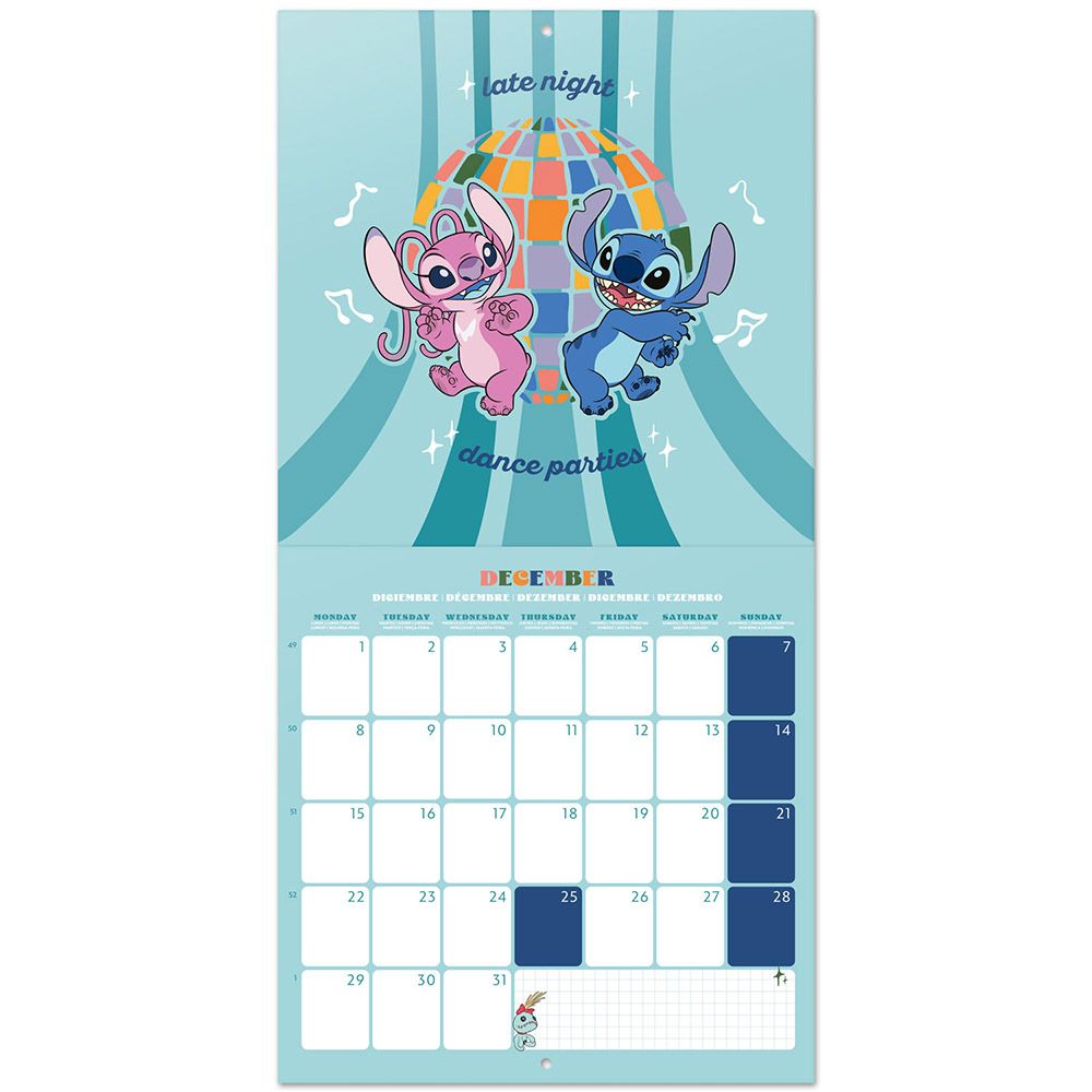 Wall Calendar 2025 30X30cm DISNEY Lilo & Stitch