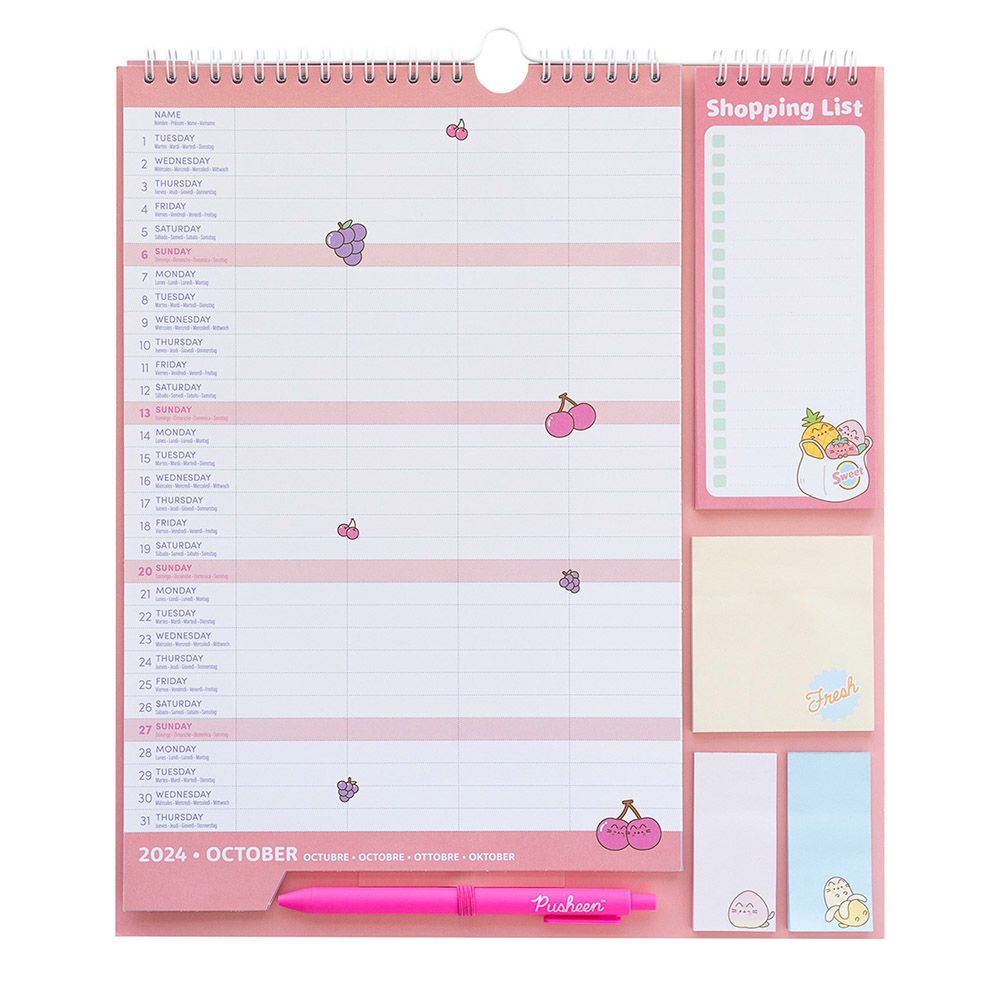 Wall Calendar/Planner 2024/2025 30X34cm PUSHEEN