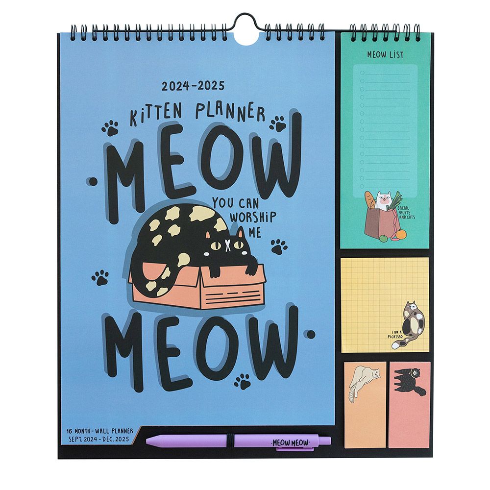 Wall Calendar/Planner 2024/2025 30X34cm MEOW MEOW