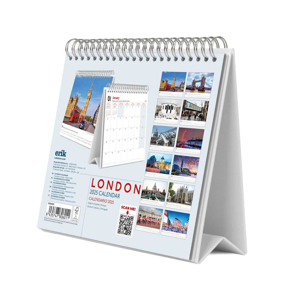 Deluxe Desk Calendar 2025 LONDON