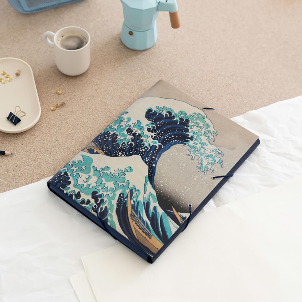 Folder Elastic cord A4 HOKUSAI The Great Wave Off Kanagawa