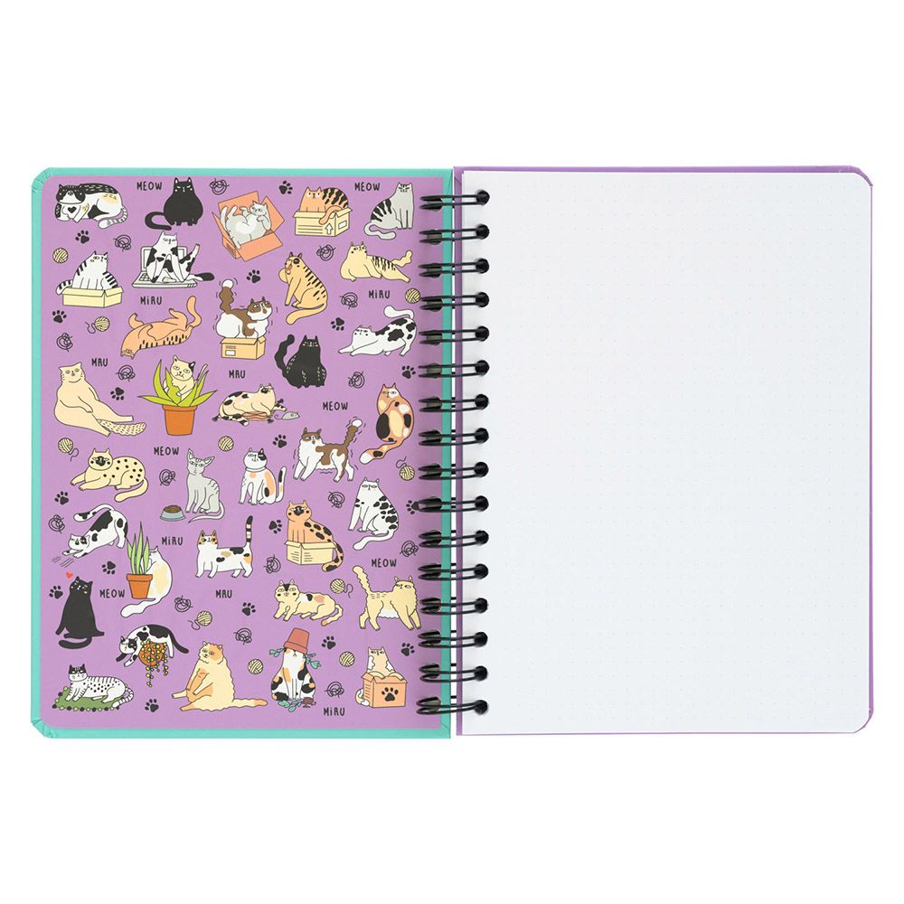 Notebook Hardcover Spiral A5/15X21 MEOW MEOW