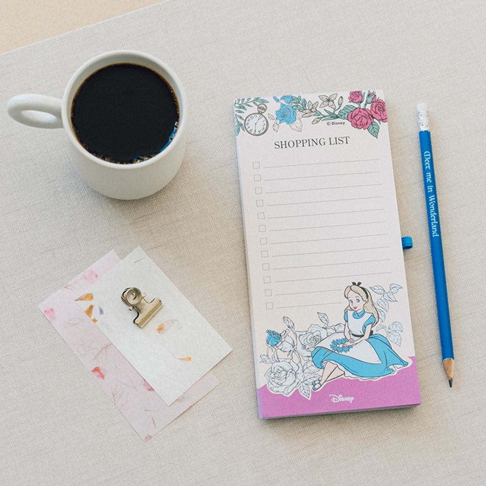 Notes Pad 65sh with Magnet & Pencil DISNEY Alice in Wonderland