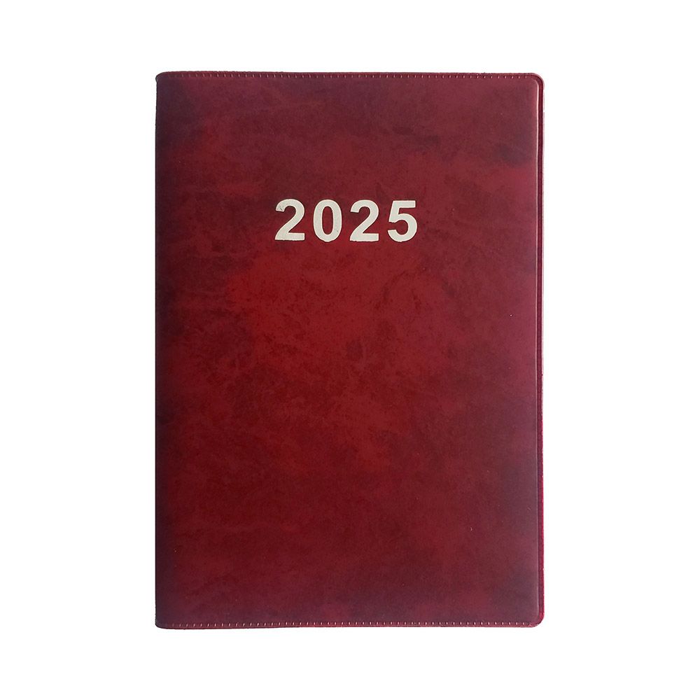 Daily Calendar Binded APOLLO 2025 12X17 Burgundy