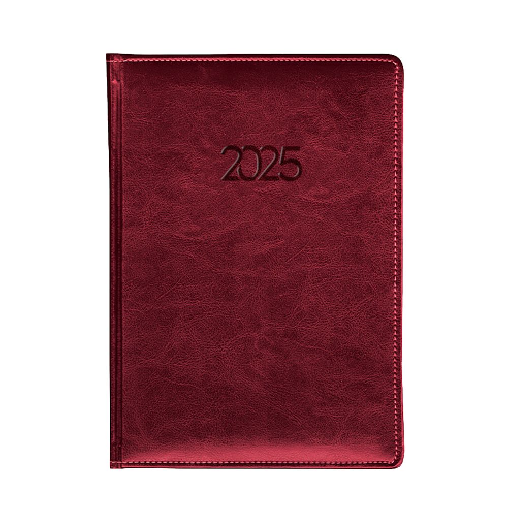 Daily Calendar Binded Indexed PU 2025 15Χ21 Burgundy