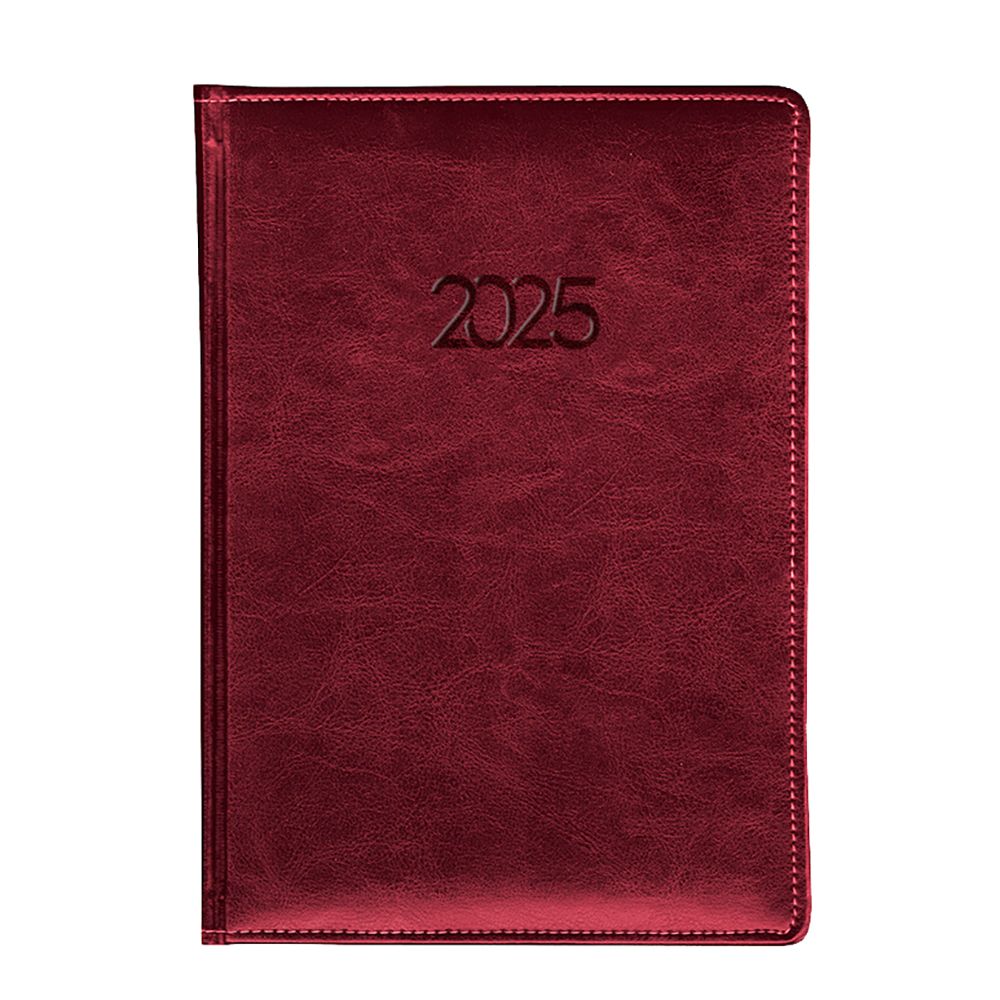 Daily Calendar Binded Indexed PU 2025 17Χ24 Burgundy